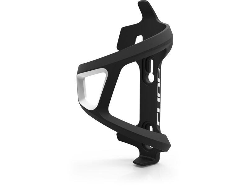 CUBE Bottle Cage Hpp Left-hand Sidecage Blk/white click to zoom image